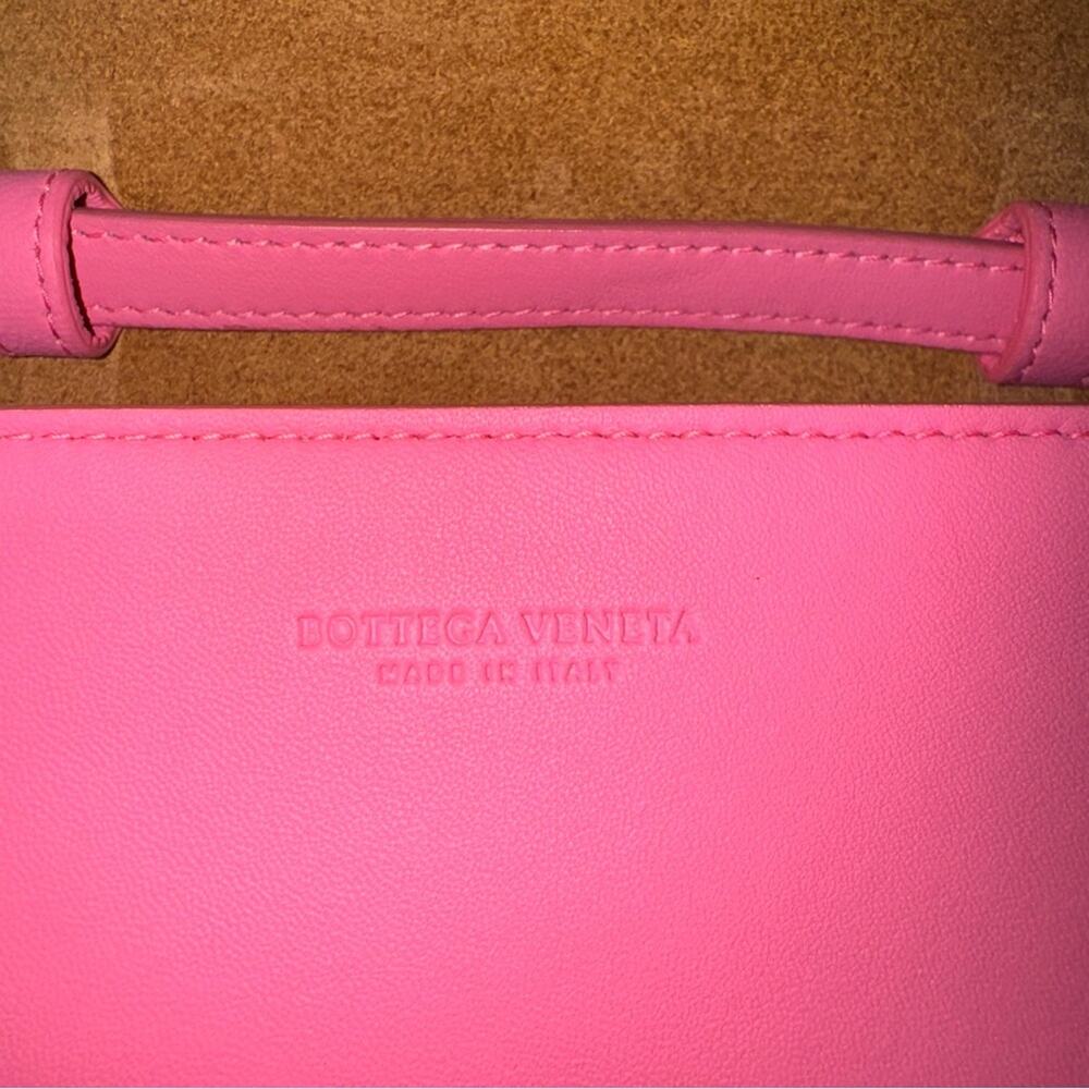 Bottega Veneta Pink Leather Crossbody Bag Suede Lining Snap Closure - Picture 9 of 10